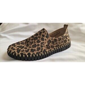 Ilse Jacobsen Women's Tulip Flat Size 40 10 Slip On Shoe Leopard Perforated